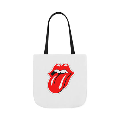 Rock & Roll Tongue Canvas Tote Bag — Retro Lip Graphic