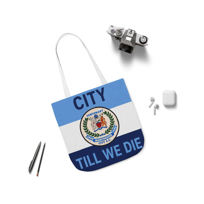 City Till We Die Canvas Tote Bag — Football Fan Flag Tote