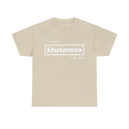 Khusanova Logo T-Shirt — Minimal Black Graphic Tee