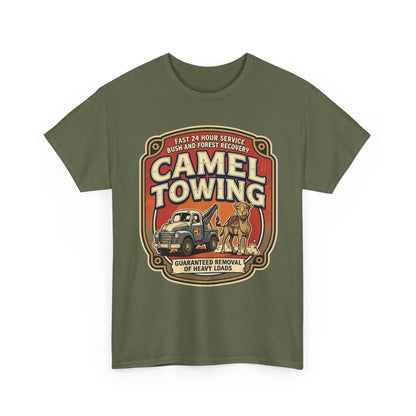 Camel Towing Tee — Vintage Desert Tow Truck Graphic T-Shirt