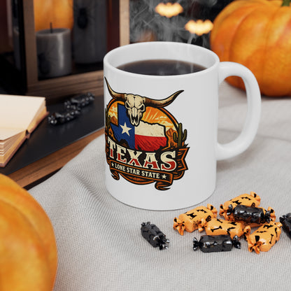 Texas Lone Star State Ceramic Coffee Cups, 11oz, 15oz
