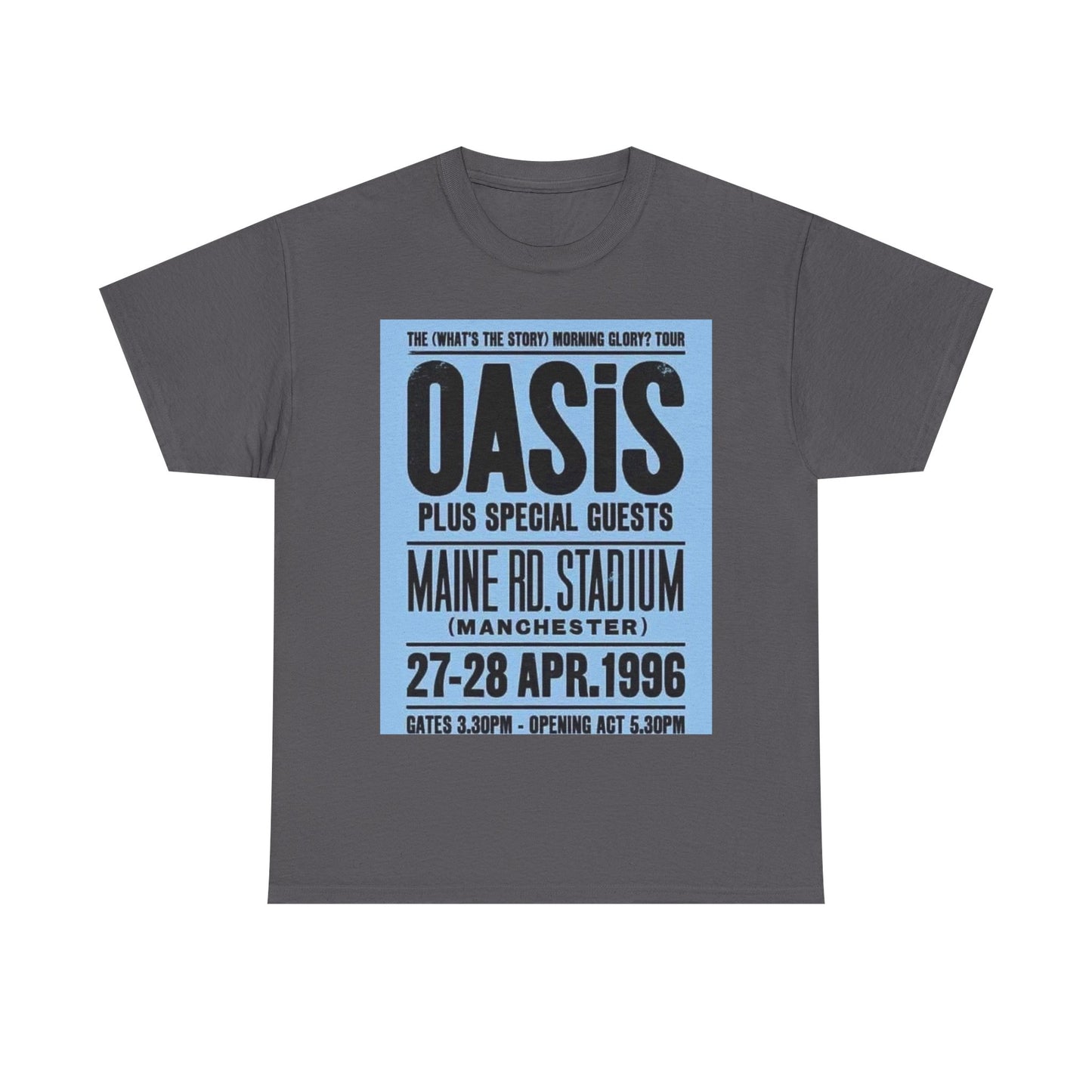 Oasis 1996 Maine Road Tour Poster T‑Shirt — Maine Rd. Stadium Concert Tee