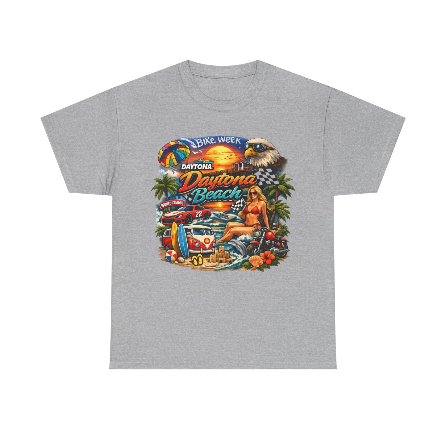 Daytona Beach Vintage Surf T-Shirt — Retro Sunset Palm Beach Tee