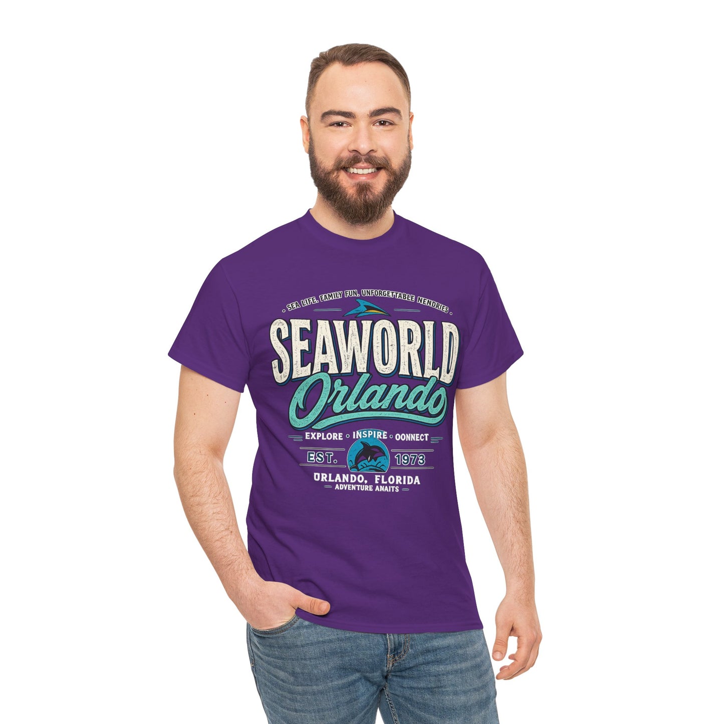 SeaWorld Orlando Graphic Tee — Retro Explore Inspire Connect Vacation Shirt