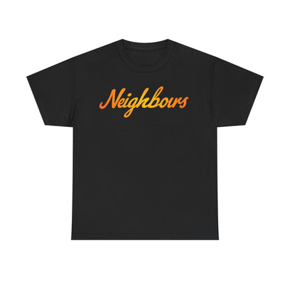 Neighbours Script T‑Shirt — Retro Orange Neighborhood Tee