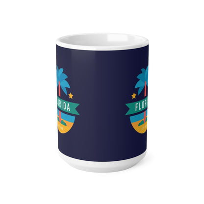 Florida Palm Beach Coffee Mug — Retro Vacation Ceramic Mug (11oz & 15oz)