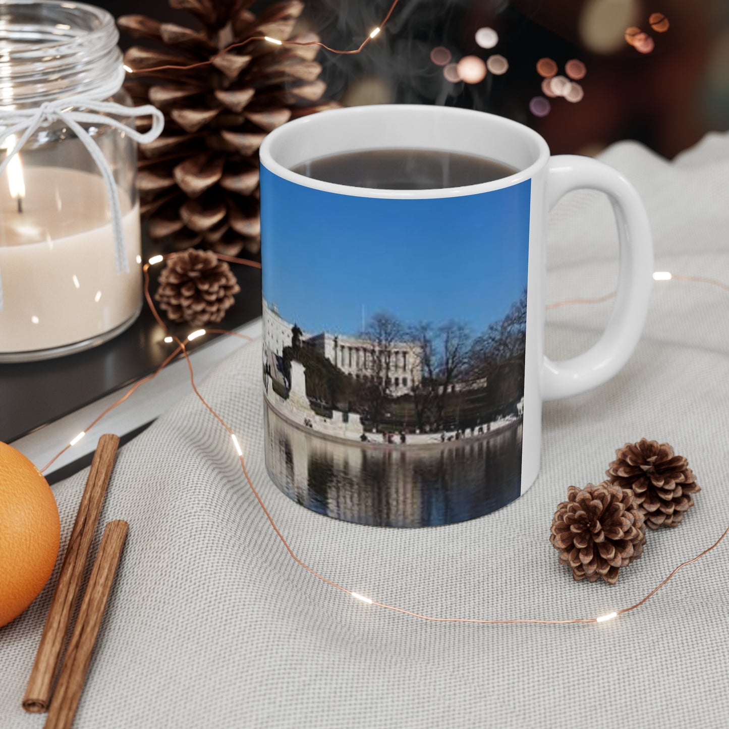 US Capitol Reflection Mug — Washington D.C. Scenic Ceramic Coffee Cup (11oz & 15oz)