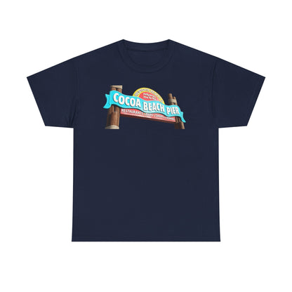 Cocoa Beach Pier T‑Shirt — Retro Beach Sign Vacation Tee