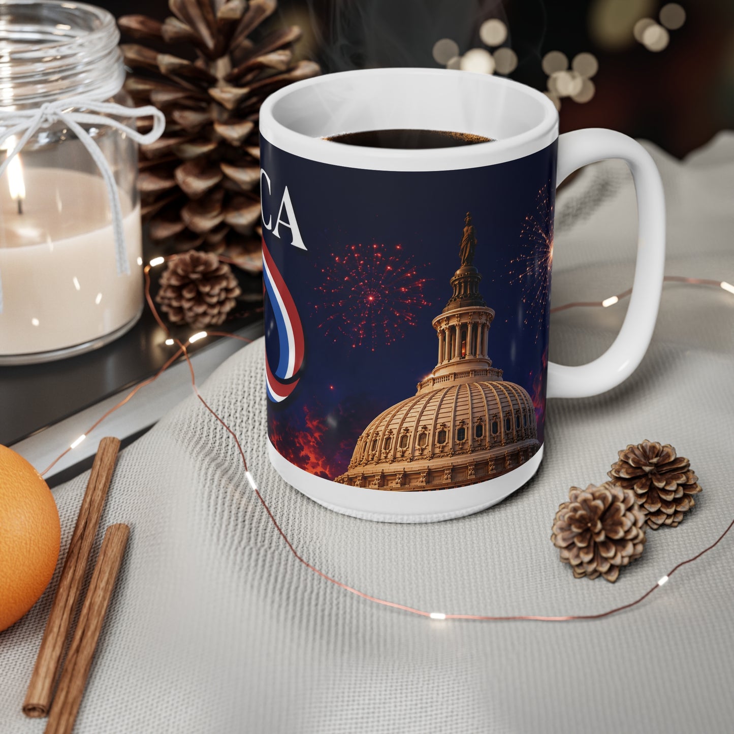 America 250 Ceramic Coffee Mug — Patriotic 11oz/15oz