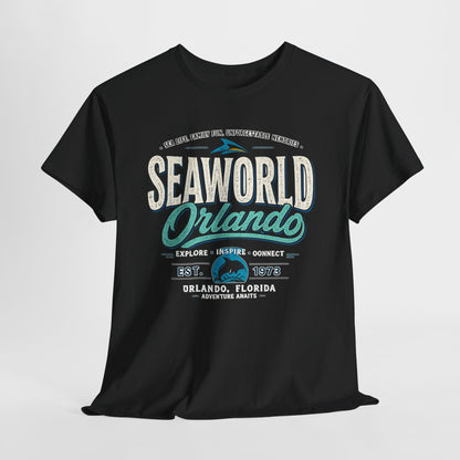 SeaWorld Orlando Graphic Tee — Retro Explore Inspire Connect Vacation Shirt