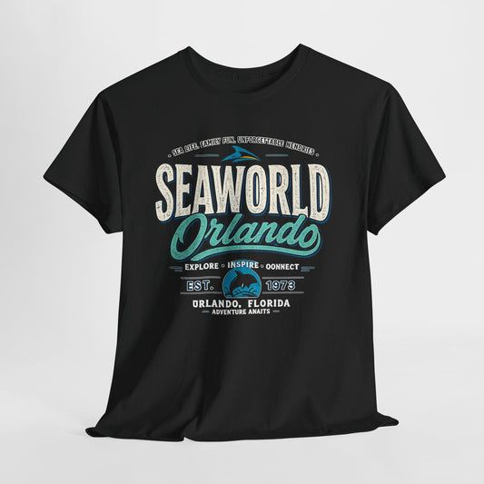 SeaWorld Orlando Graphic Tee — Retro Explore Inspire Connect Vacation Shirt