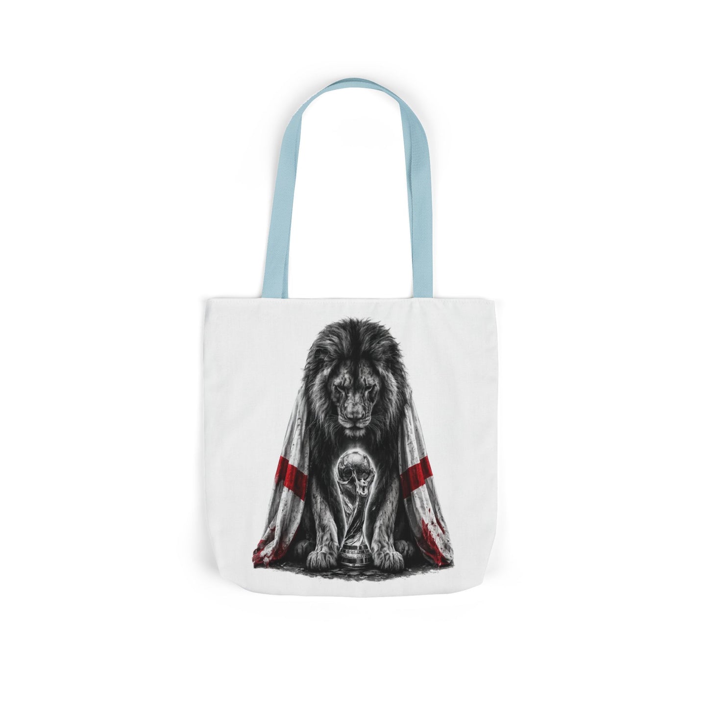 England Lion Guardian Canvas Tote — Protective Lion & Cub Illustration Tote Bag