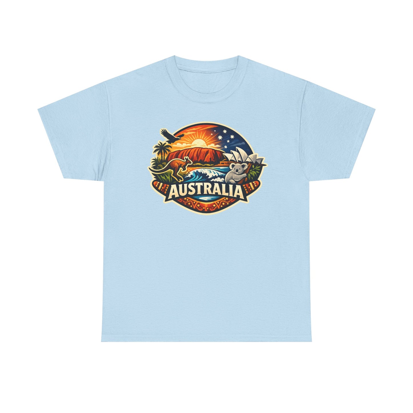 Australia Sunset Vintage Tee — Kangaroo & Surf Badge