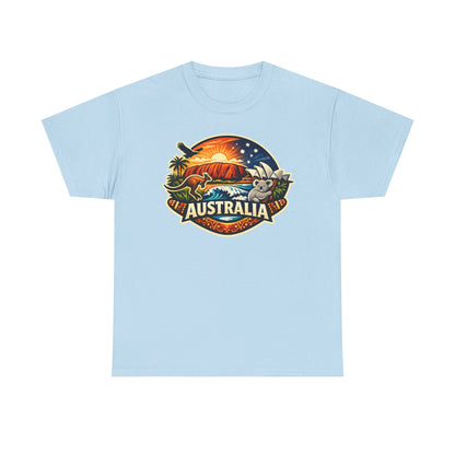 Australia Sunset Vintage Tee — Kangaroo & Surf Badge