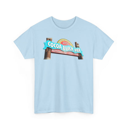 Cocoa Beach Pier T‑Shirt — Retro Beach Sign Vacation Tee