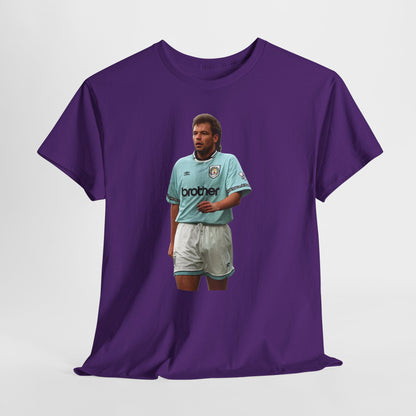 Uwe Rosler Manchester City Legend Graphic Tee - Retro Football Kit Print