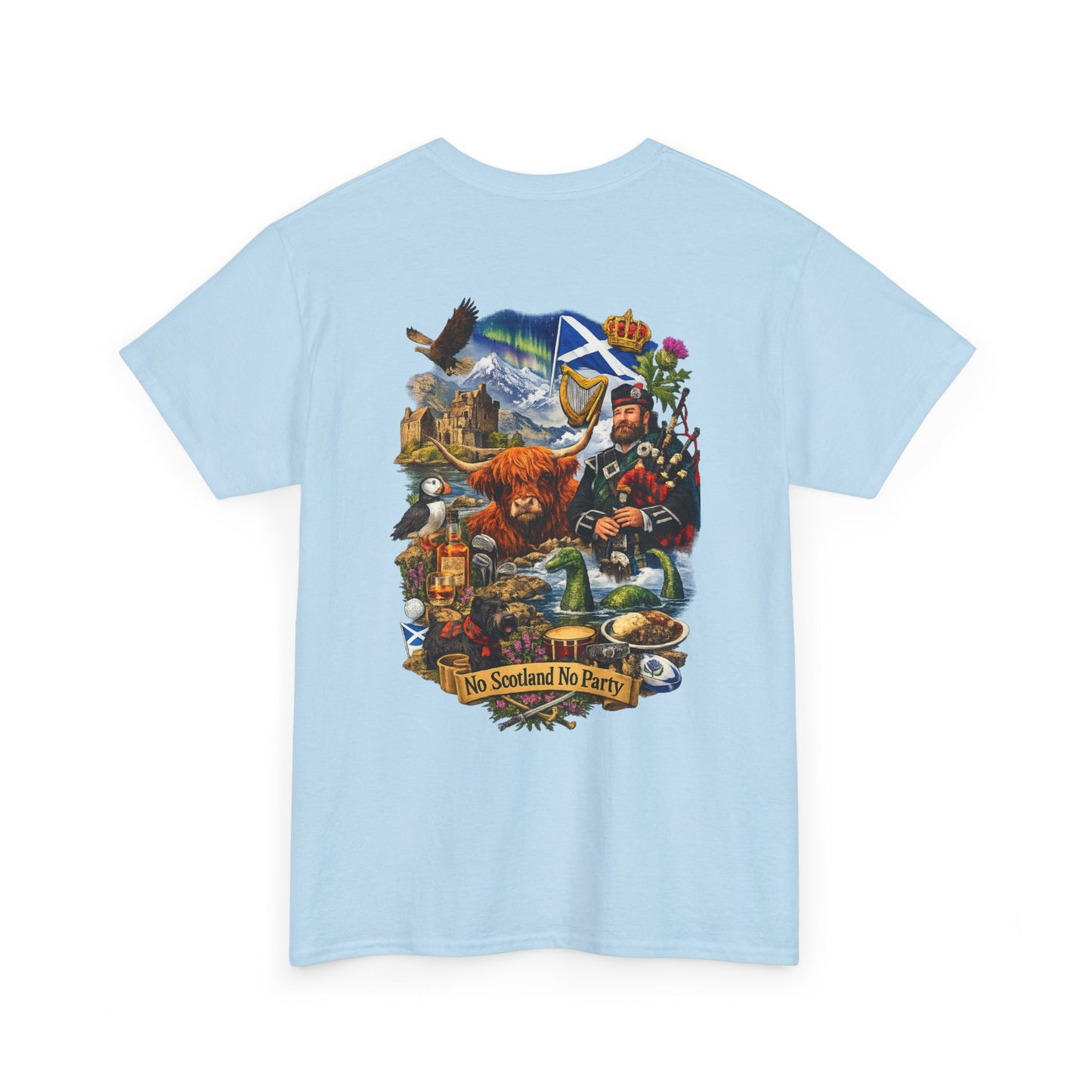 Scotland Collage T-Shirt — "No Scotland No Party" Scottish Heritage Tee