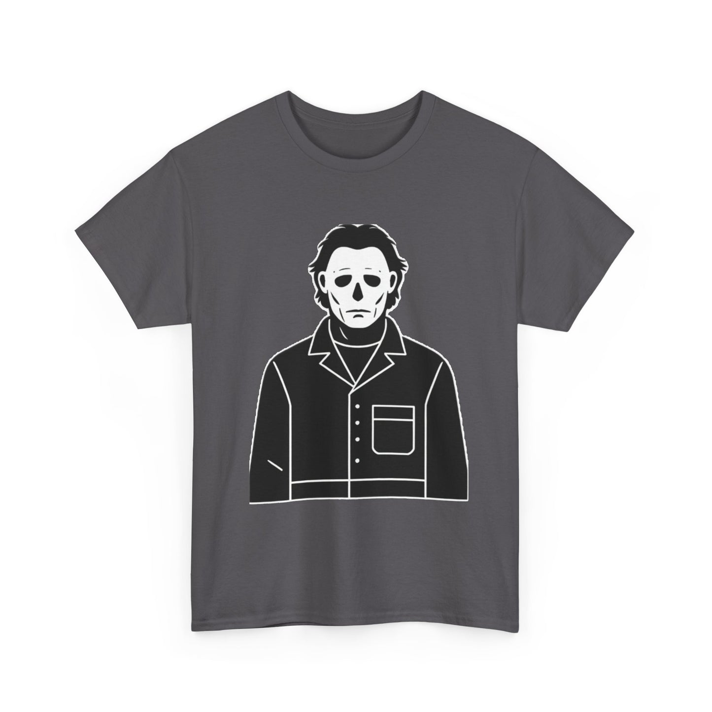 Michael Myers Outline Horror T-Shirt — Minimal Halloween Mask Tee