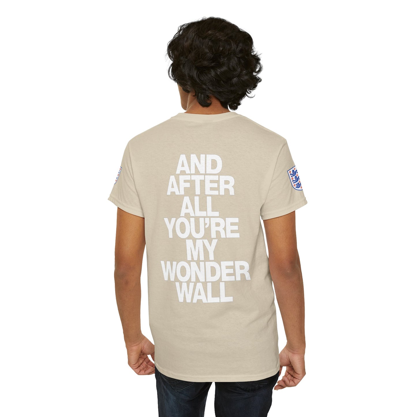 England Football Tee — "And After All You're My Wonderwall" Lyrics Tee