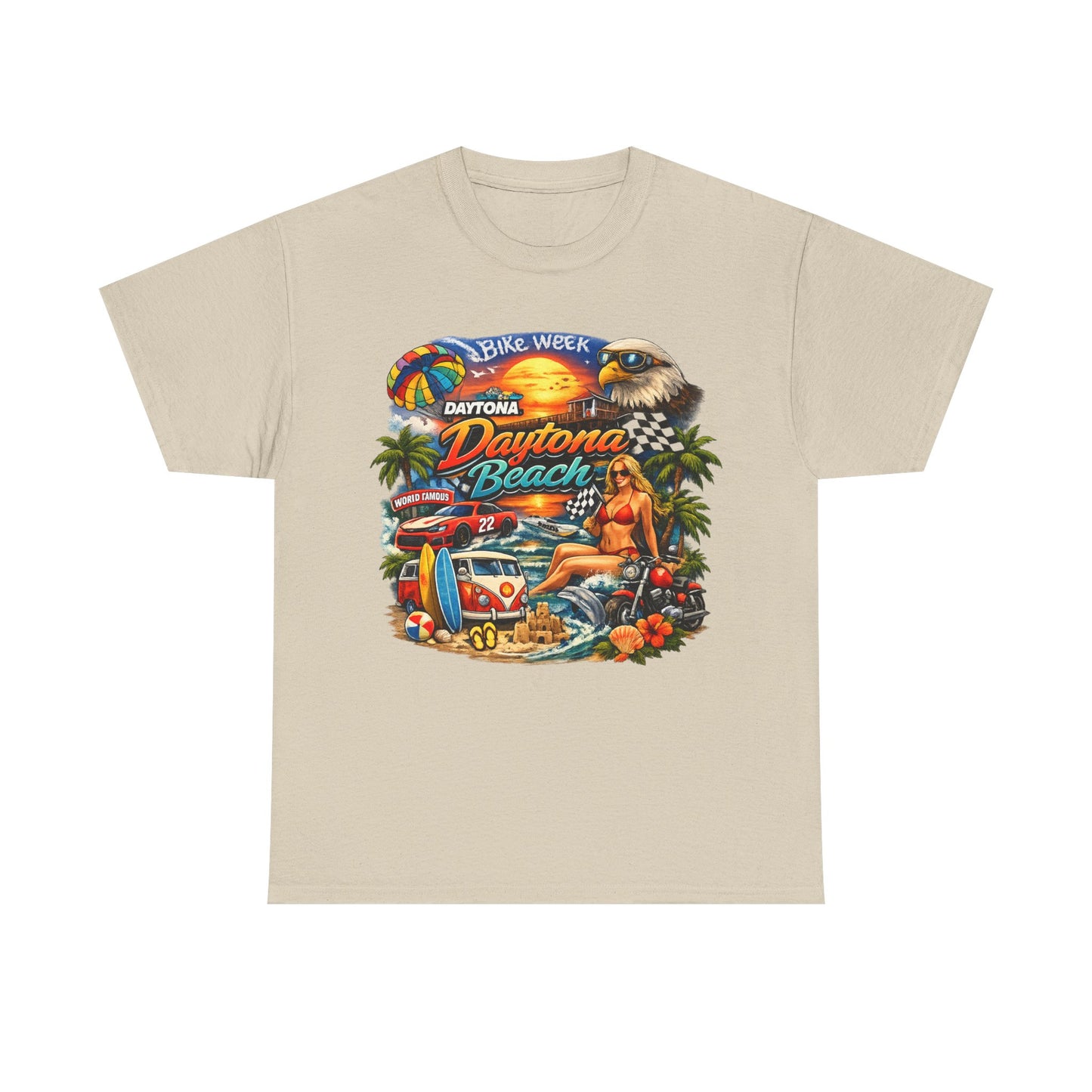 Daytona Beach Vintage Surf T-Shirt — Retro Sunset Palm Beach Tee