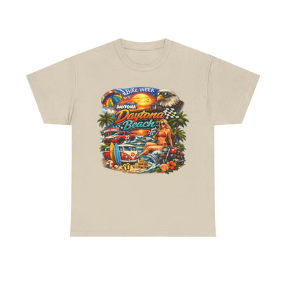 Daytona Beach Vintage Surf T-Shirt — Retro Sunset Palm Beach Tee