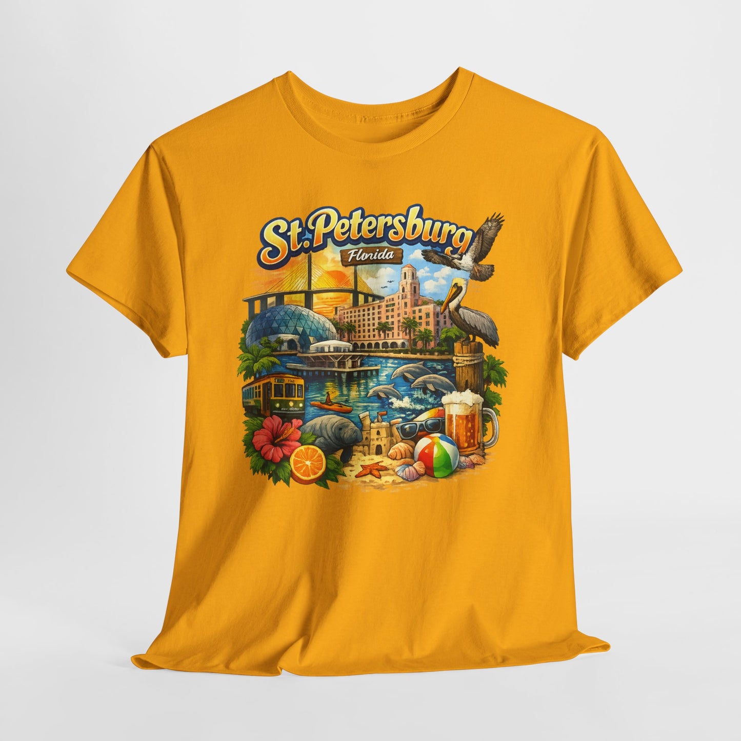 St. Petersburg Florida Retro Beach Scene T-Shirt