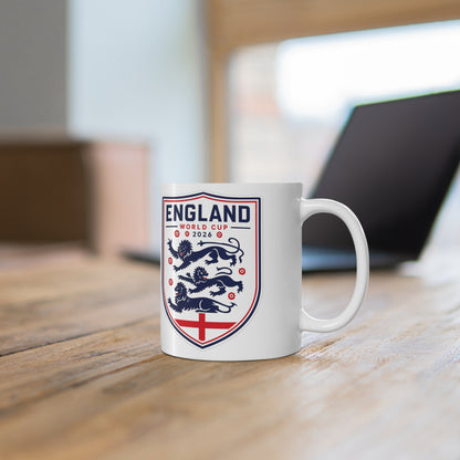 England World Cup 2026 Crest Mug — Ceramic Coffee Cup (11oz & 15oz)