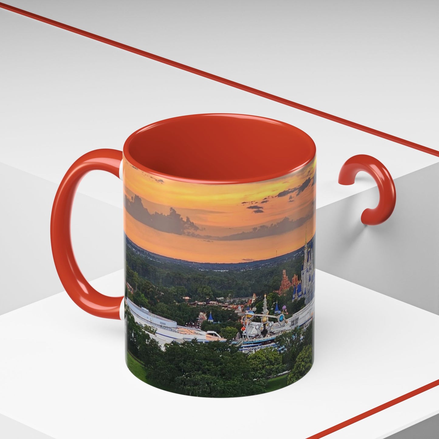 Disney Magic Kingdom Castle Sunset Coffee Mug (Accent, 11/15oz)