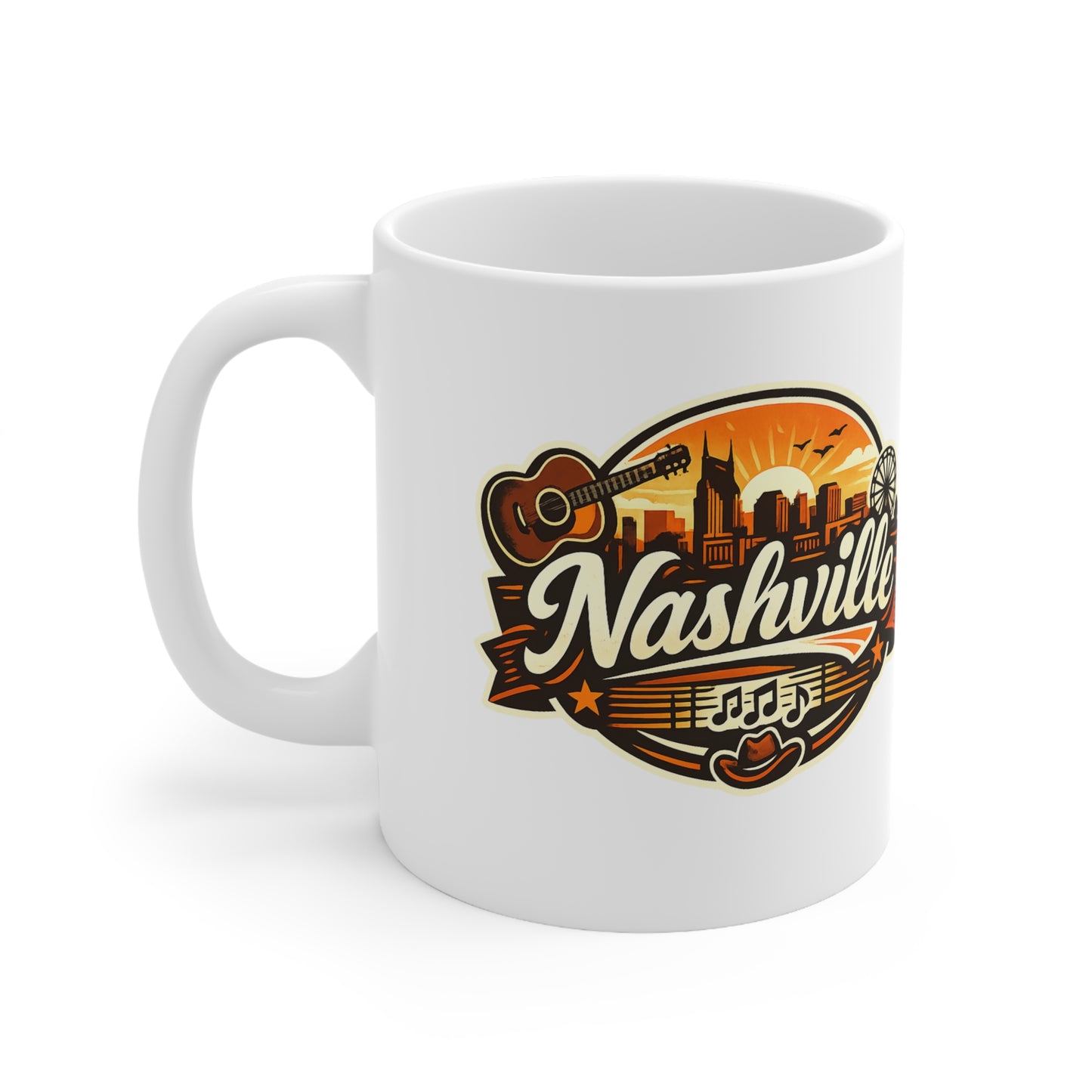 Nashville Ceramic Coffee Cups, 11oz, 15oz