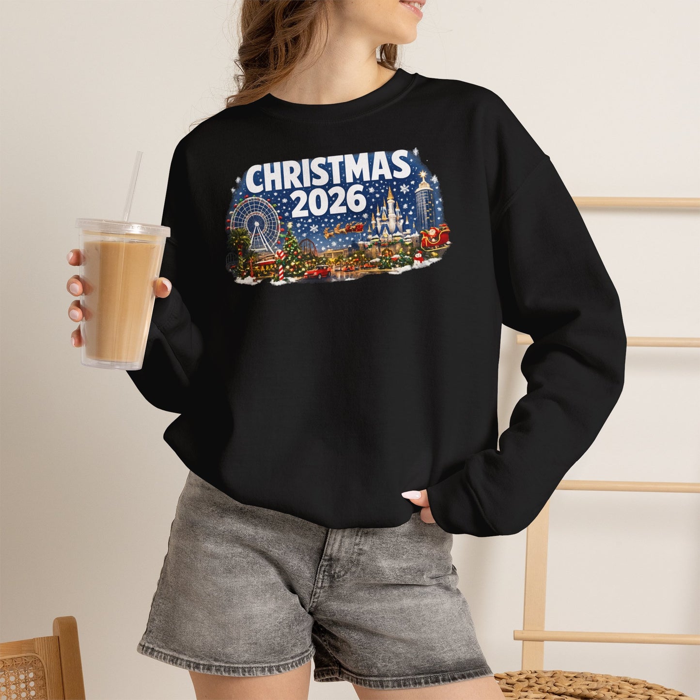 Christmas 2026 Holiday Sweatshirt – Festive Winter Cityscape Crewneck