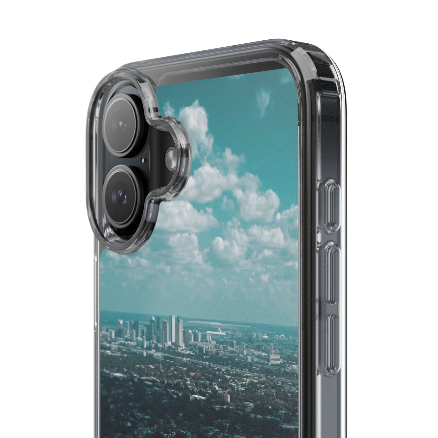 Tampa Bay Raymond James Stadium Clear Phone Case — Aerial City Stadium Design