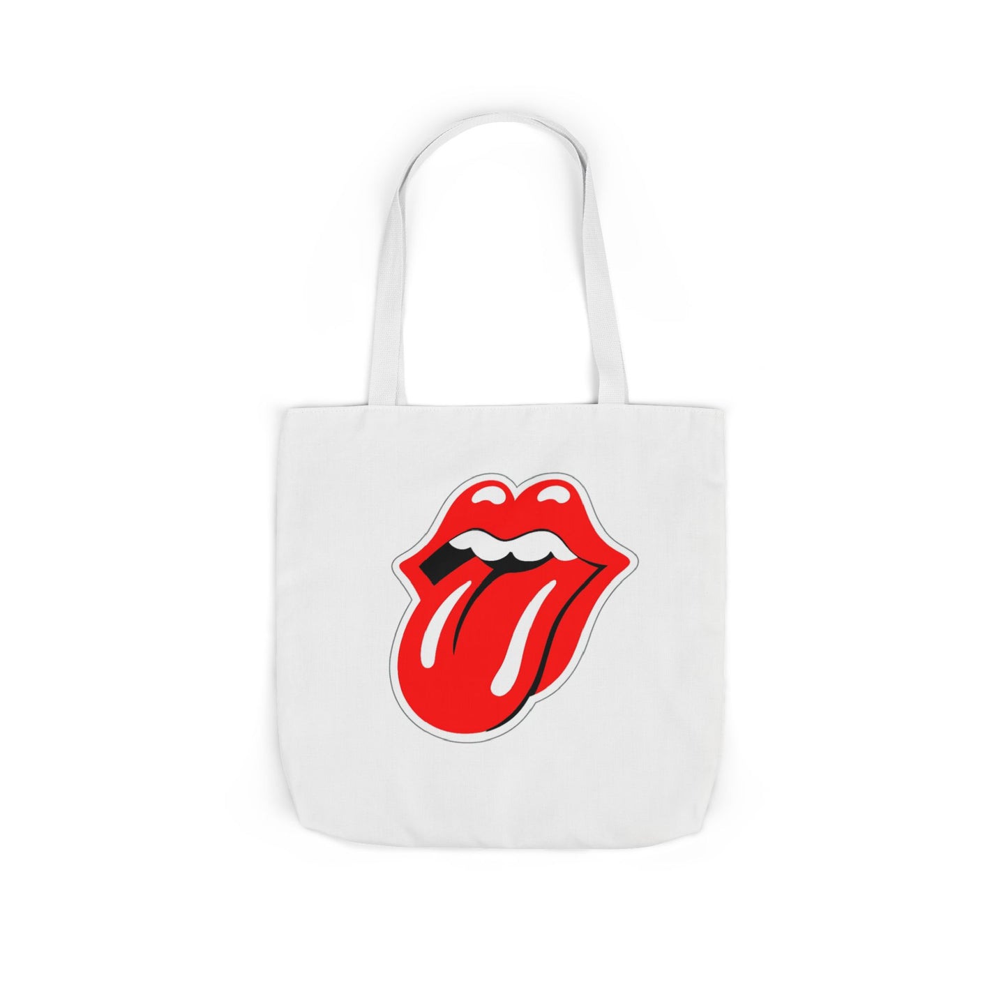 Rock & Roll Tongue Canvas Tote Bag — Retro Lip Graphic