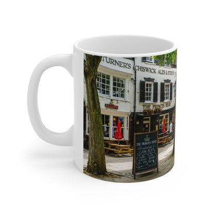 Richmond Ted Lasso London Street Scene Ceramic Coffee Mug — Red Phone Booth & Pub Photo (11oz, 15oz)
