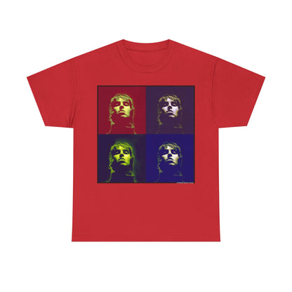 Liam Gallagher Oasis Pop Art Portrait T-Shirt - Retro Color Block Music Icon Tee