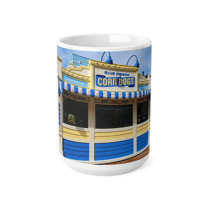 Disney's Boardwalk Blue Ribbon Corn Dogs Marina Snack Stand Ceramic Coffee Cup