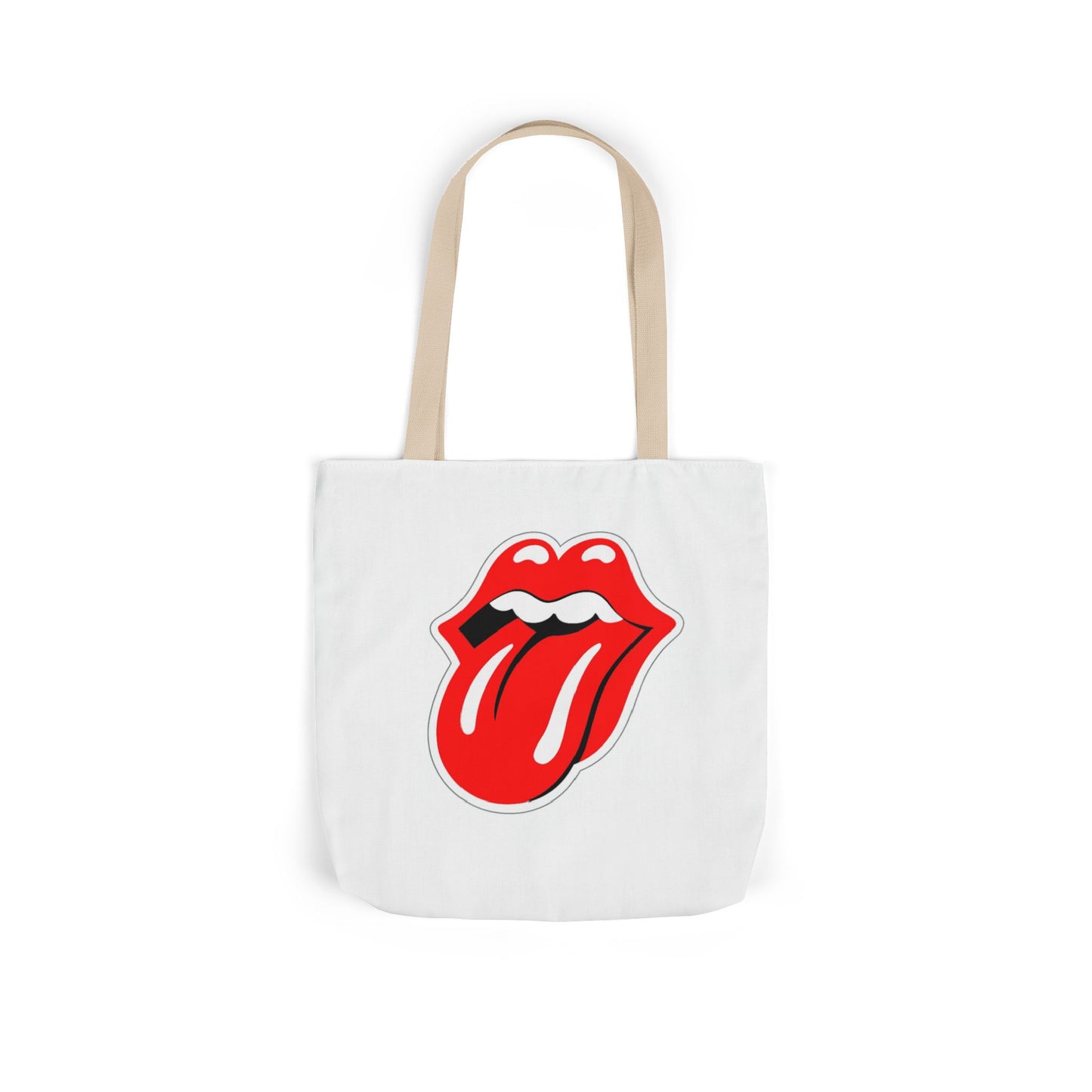 Rock & Roll Tongue Canvas Tote Bag — Retro Lip Graphic