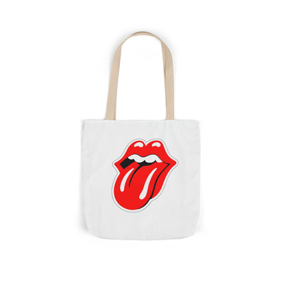 Rock & Roll Tongue Canvas Tote Bag — Retro Lip Graphic