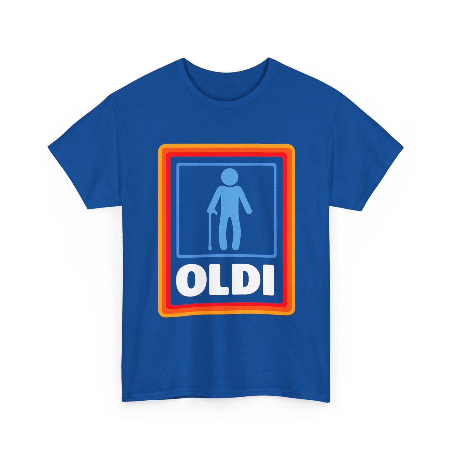 Oldi Retro Logo Tee — Funny Elderly Humour T-Shirt