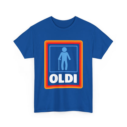 Oldi Retro Logo Tee — Funny Elderly Humour T-Shirt