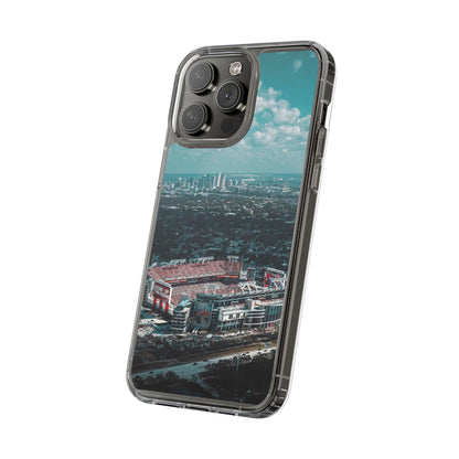 Tampa Bay Raymond James Stadium Clear Phone Case — Aerial City Stadium Design