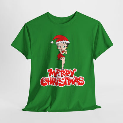 Christmas Betty Boop Tee - 'Merry Christmas' Holiday Graphic Shirt