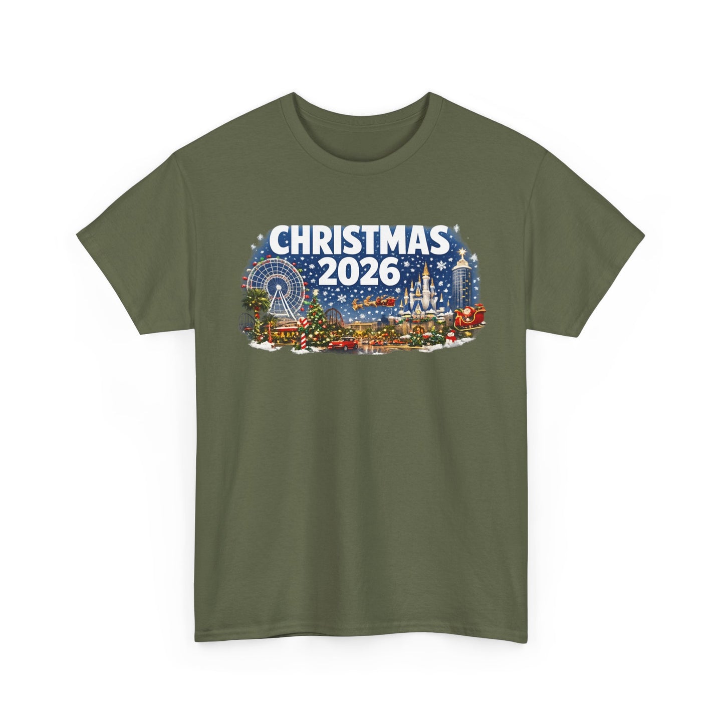 Christmas 2026 Holiday Tee — Festive Winter Village Graphic T-Shirt