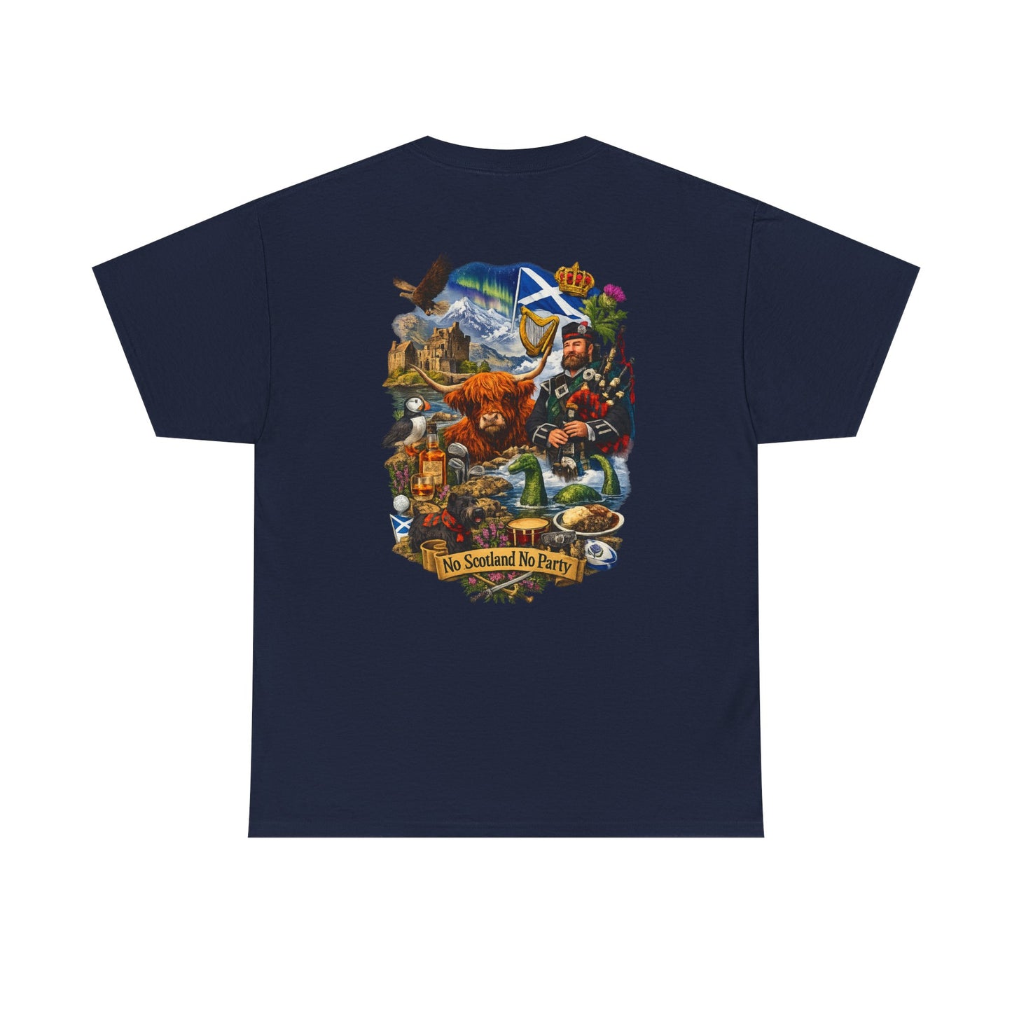 Scotland Collage T-Shirt — "No Scotland No Party" Scottish Heritage Tee
