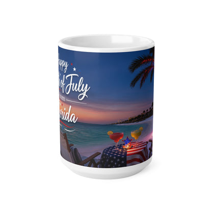 Fourth of July Florida Coffee Mug — "Happy Fourth of July from Florida" 11oz/15oz