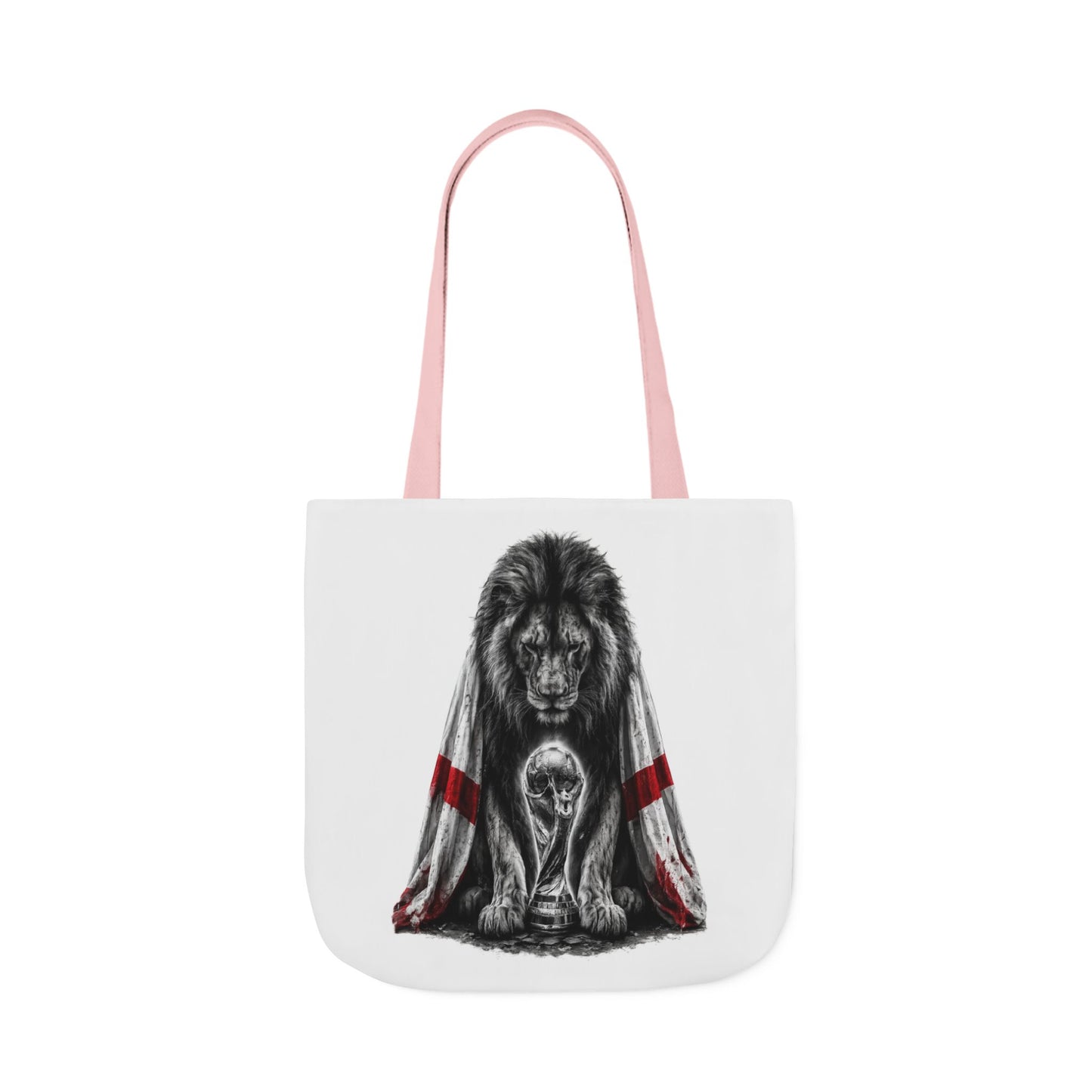 England Lion Guardian Canvas Tote — Protective Lion & Cub Illustration Tote Bag