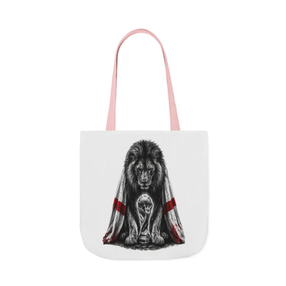 England Lion Guardian Canvas Tote — Protective Lion & Cub Illustration Tote Bag