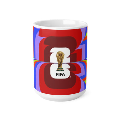 FIFA World Cup 2026 Trophy / Colorful Retro Logo Ceramic Mug — (11oz, 15oz)