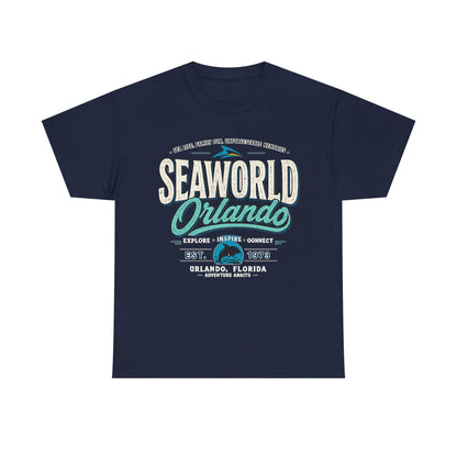 SeaWorld Orlando Graphic Tee — Retro Explore Inspire Connect Vacation Shirt
