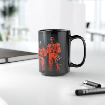 Artemis III Crew Photo Black Mug — Spaceflight Cosmonaut Portrait Coffee Cup (11oz/15oz)
