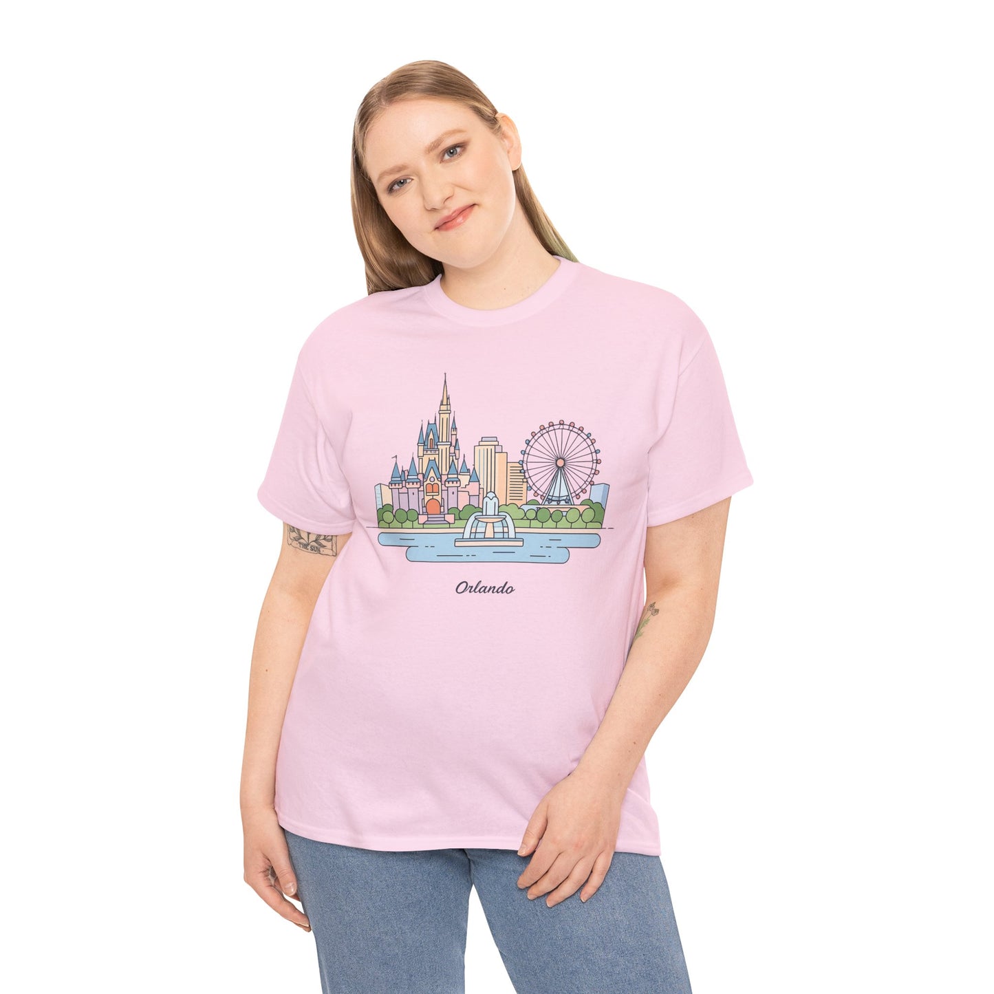 Orlando Skyline T-Shirt — Cute Cityscape Graphic Tee with 'Orlando' Text